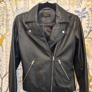 Quince Women's 100% Washed Leather Biker Jacket Small